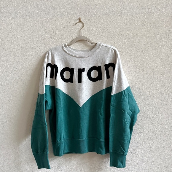 ISABEL MARANT ETOILE Houston Sweatshirt in Teal, size 40 (8 medium) - Picture 2 of 8